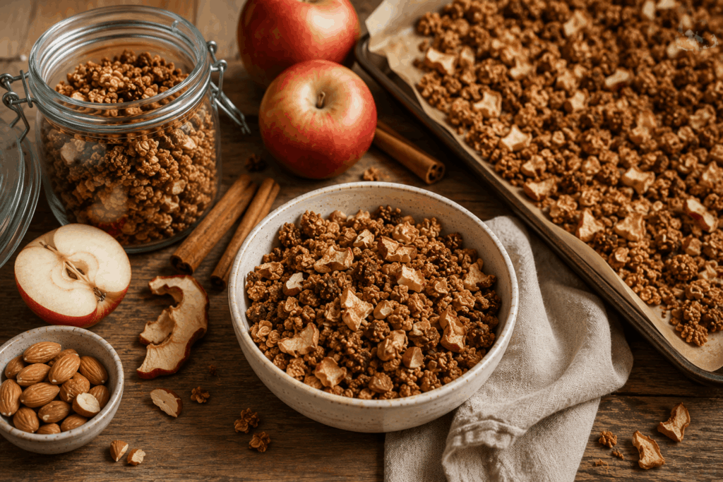 Granola mit Apfel und Zimt