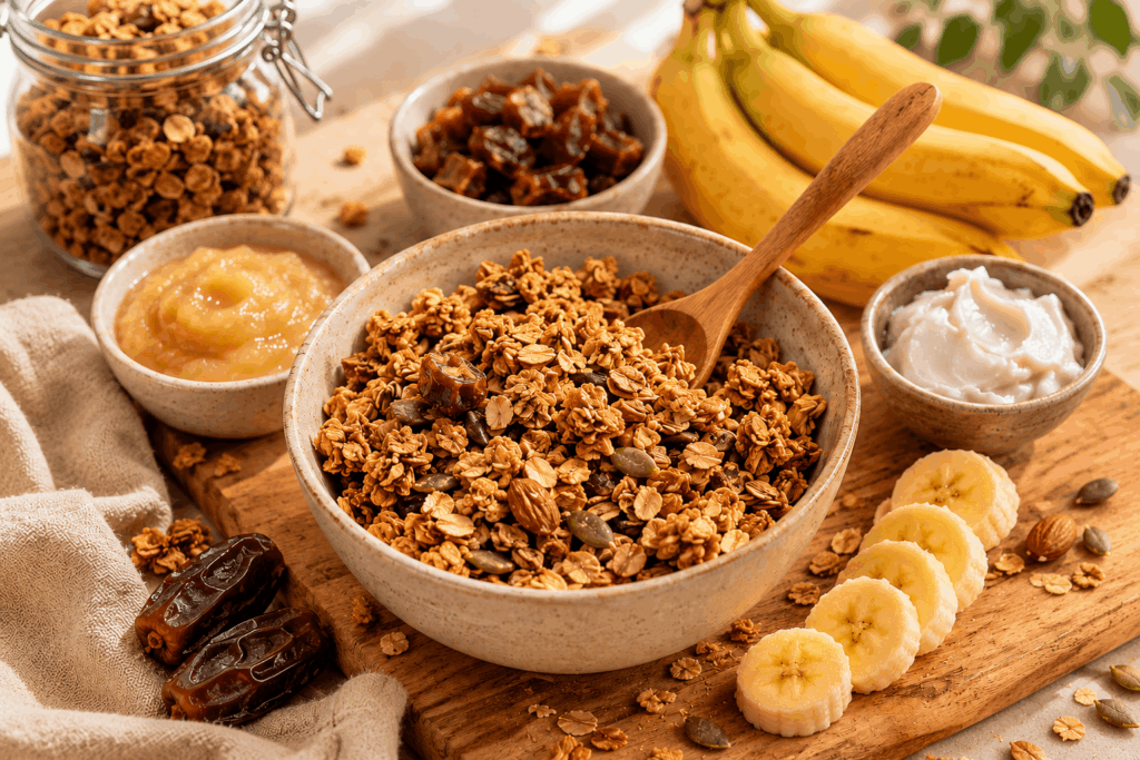 Granola ohne Zucker zubereiten