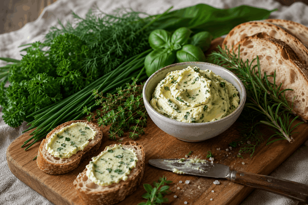 Kräuterbutter mit frischen Kräutern