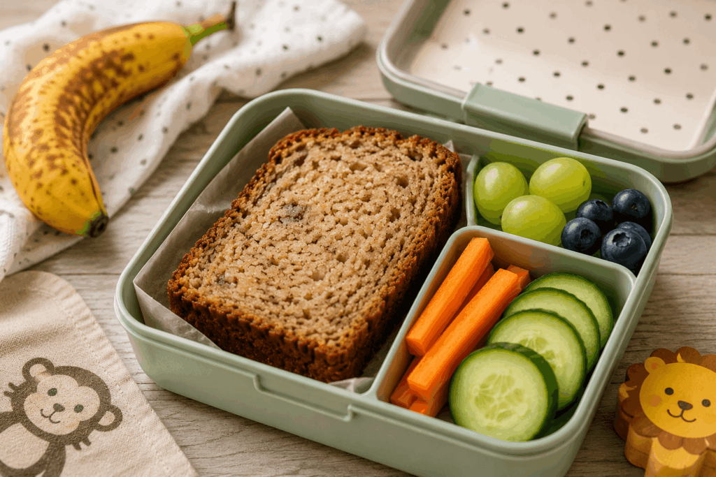 Bananenbrot für Kinder in der Brotdose