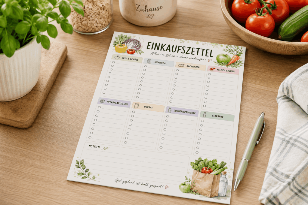 Einkaufen nach Supermarkt Abteilungen