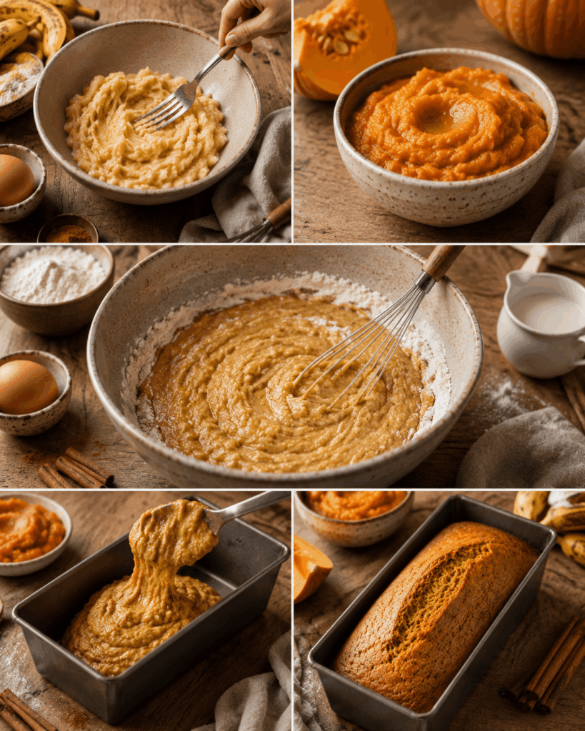 Zubereitung Kürbis Bananenbrot
