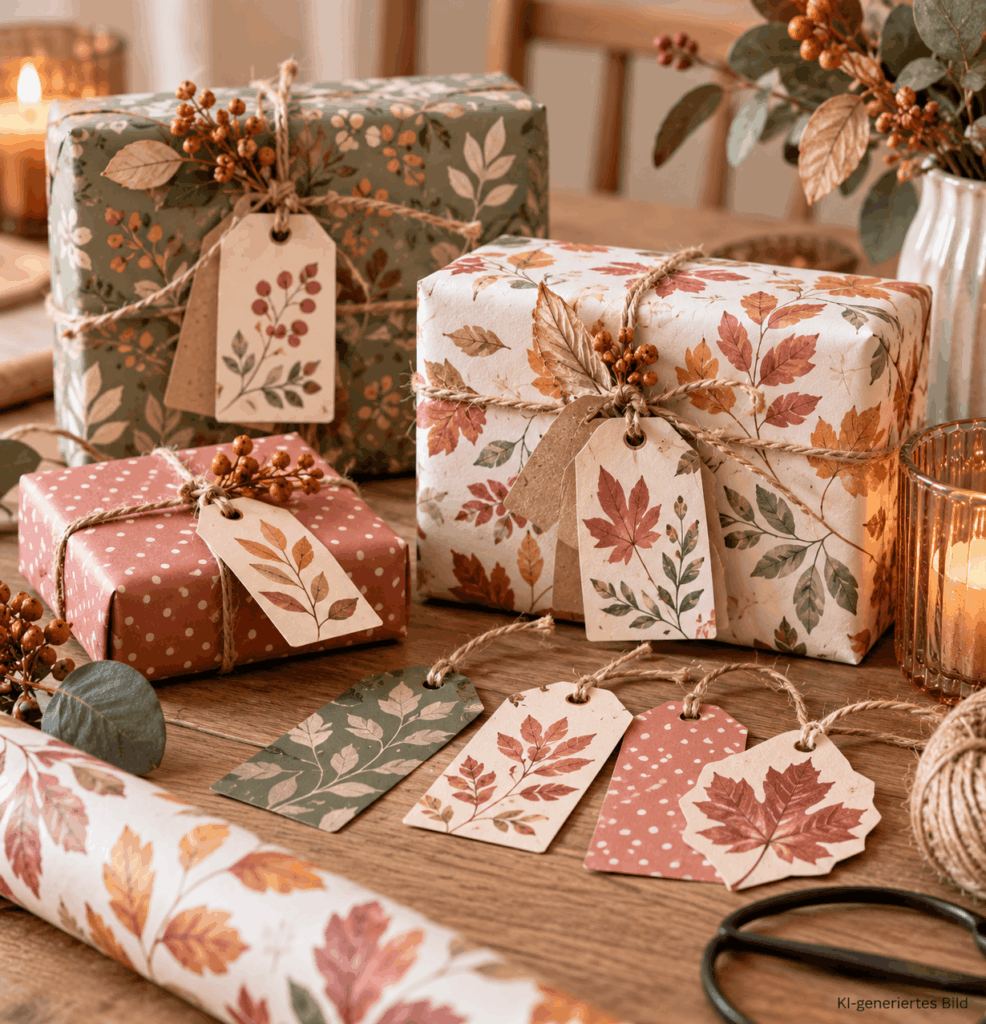Geschenkanhänger aus Geschenkpapier