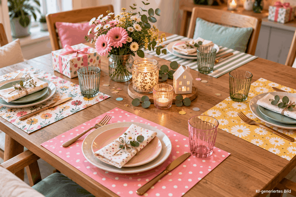 Geschenkpapier Ideen Tischsets